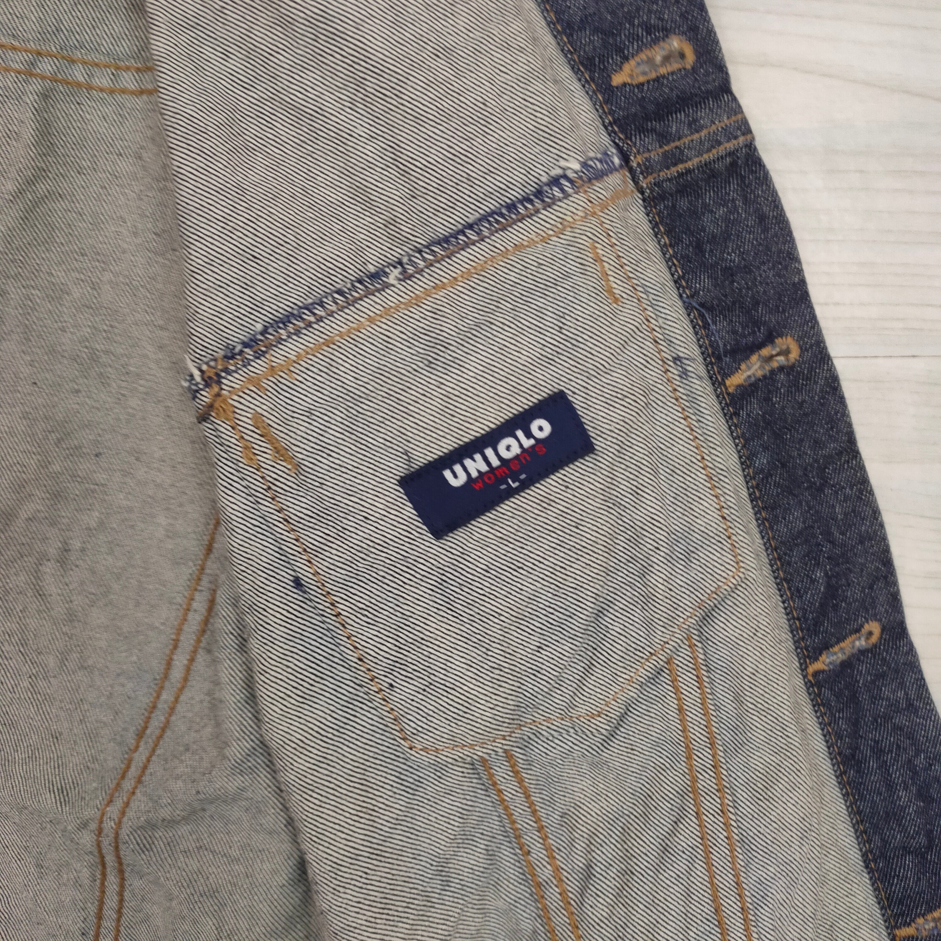 Y2K Uniqlo Denim Jacket , Trucker Jacket , Vintage Retro Grunge 