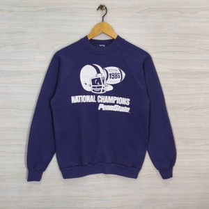 80s Penn State National Champion Raglan Sweatshirt Small Vintage Sweater Jumper Pullover Crewneck Navy Blue Womens Size S