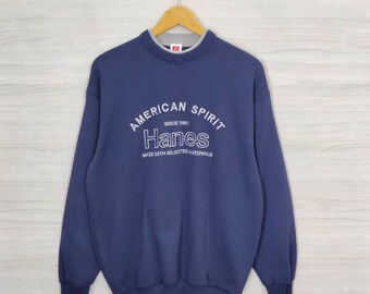 HANES スウェットシャツ ヴィンテージ ヘインズ セーター アクティブウェア ヘインズ ジャンパー ストリートウェア ネイビーブルー ヘインズ アメリカンスピリット サイズ L