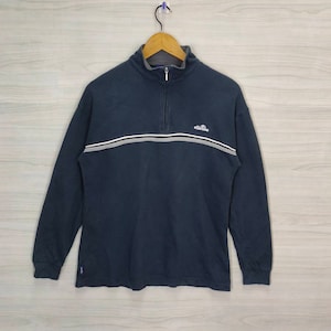 Ellesse Sweater Quarter Zip Medium Vintage Ellesse Embroidery Sweatshirt Jumper Pullover Womens Size M