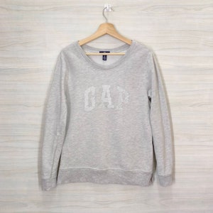 GAP Sweatshirt Vintage Gap Sweater Jumper Pullover Gap Spell out Gray Womens Size Medium
