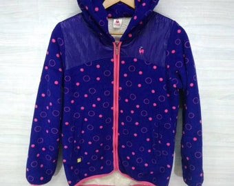 Le Coq Sportif Hoodie Vintage 90er Jahre Le Coq Sportif Pullover Fleece Zipper Jacke Le Coq Sportif Lila Kleine Logo Stickerei