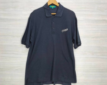 Polo KENZO GOLF Large vintage Kenzo Black Shirt avec logo brodé Noir Taille L
