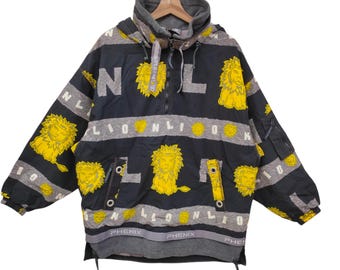 Phenix Ski Jacket Large / Vintage Winter Jacket | Retro 80s/90s Style Vtg Lion Print Hoodie Jacket
