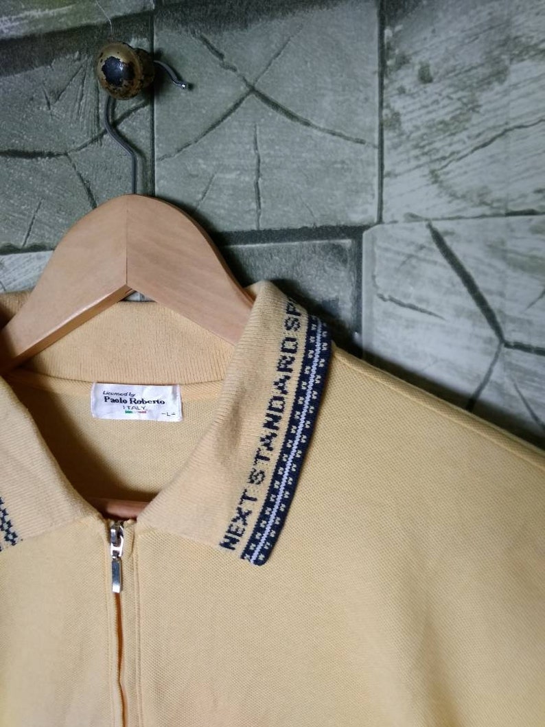 Paolo Roberto Polo Shirt Vintage 90s Paolo Roberto Italian Brand of Sports Top Tee Pocket Size L Large