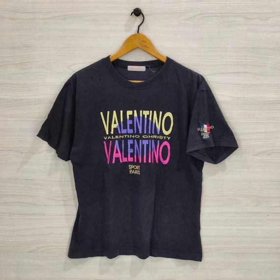 Tシャツ・カットソー VALENTINO Striped cotton t-shirt with embroidered logo Valentino Embroidered Striped Cotton T-shirt | ModeSens