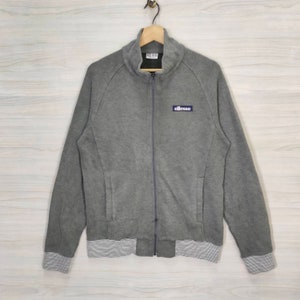 Ellesse Sweater Full Zip Medium Vintage Ellesse Sweater Zipper Gray Size M
