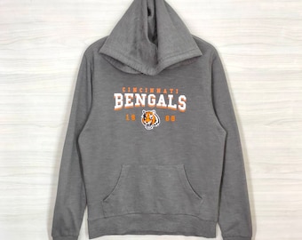 Cincinnati Bengals Hoodie Cincinnati Bengals Jumper NFL Sweatshirt Sweater Gray Size Medium