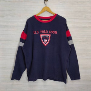 US Polo Assn Sweater X-Large Vintage Polo ASSN Rugby Crest Logo Sweatshirt Jumper Pullover Mens Size XL