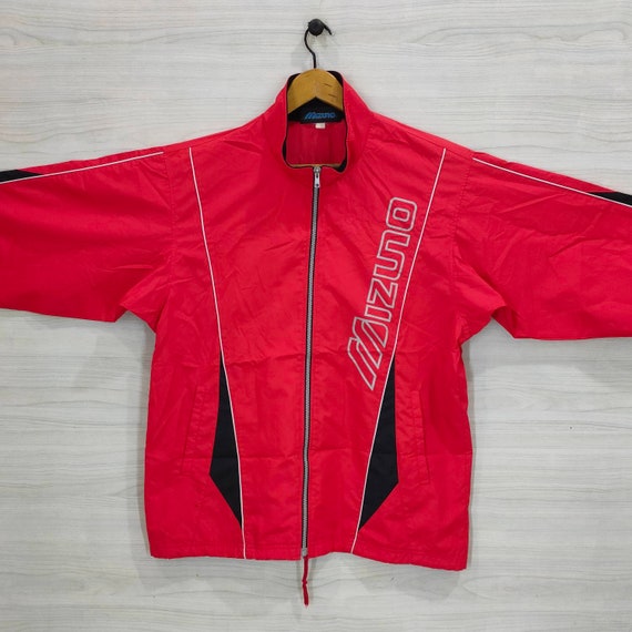 Vintage Mizuno Windbreaker Jacket Red Size L - image 2