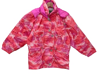 Vintage Tomini Ski Jacket – Red Pink Purple | Sknow Jacket| Winter jacket | Size M | Medium