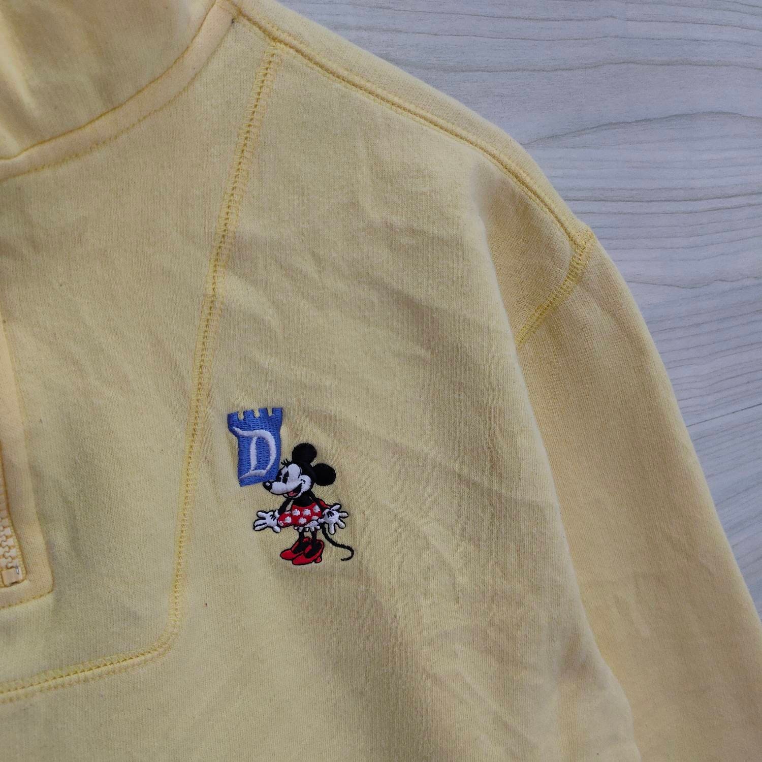 Y2K Disneyland Resort Quarter Zip Sweater Medium Vintage