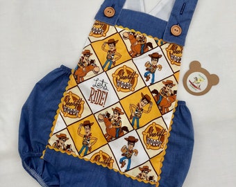 Mono de vaquero para bebé, hecho a mano, nuevo personaje, ropa personalizada, unisex, para niños y niñas