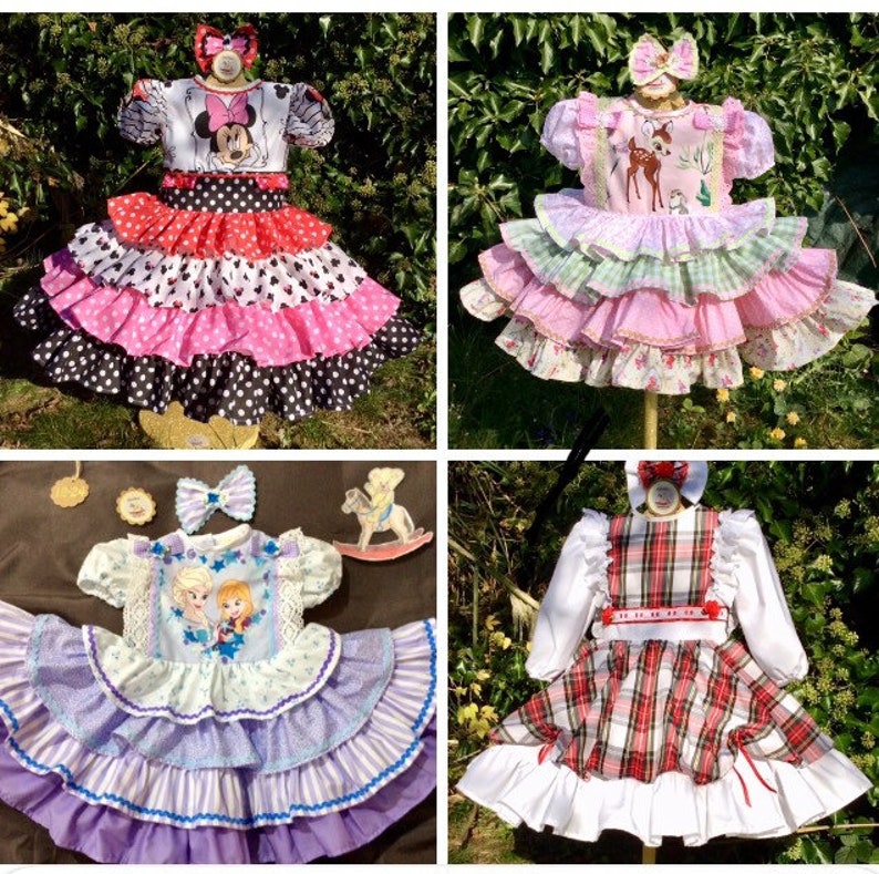 Vintage Spanish style outfits 3-6m Baby girls outfit ready to ship Ditsy print dress girl clothes Smocked dresses new smocked