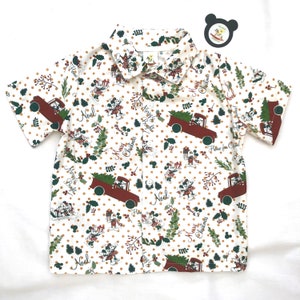 Mickey Christmas shirt or blouse, birth to 8y, new custom clothing, children’s handmade unisex, boys girls clothes boy girl outfit kids