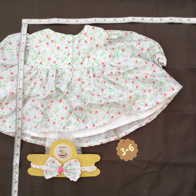 Vintage Spanish style outfits 3-6m Baby girls outfit ready to ship Ditsy print dress girl clothes Smocked dresses new smocked
