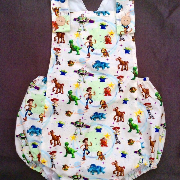 Toy Story Romper - 0-4y - character clothing - handmade baby clothes - unisex baby - boys girls clothes - boy girl outfit - bubble romper