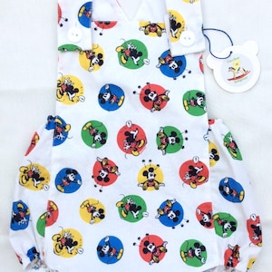Mickey baby romper birth to 3-4y new vintage style clothing, custom made unisex boys girls clothes boy girl outfit babies outfits bubble