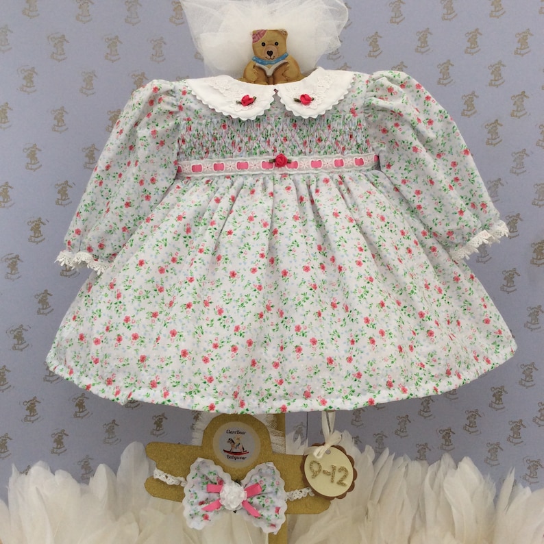 DITSY FLORAL SKIRT /& MATCHING 3/" BOW HEADBAND SET BABY GIRL NEW