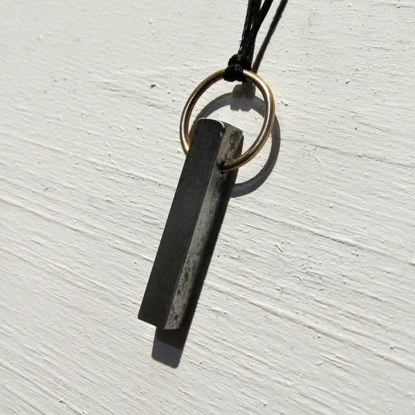 Iron Bar on Brass Ring Pendant