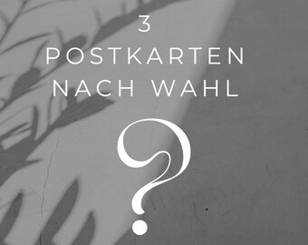 3er Set Postkarten nach Wahl, A6, Naturpapier