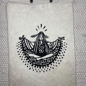 Stampa linoleografia “Sif, Grain Goddess” su carta dafne fatta a mano A4