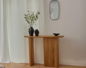 KAZA Konsole, Größe: 110 × 25 cm und Höhe 82 cm, Eiche massiv