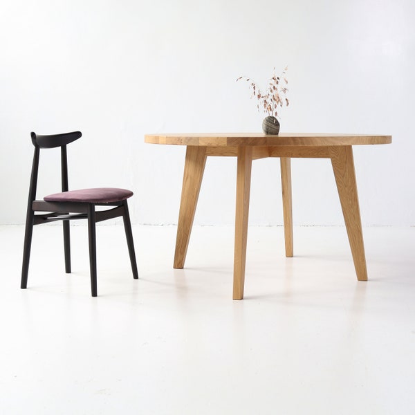 Table ronde en bois de 100 cm