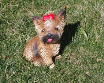 Yorkshire Terrier ,Garden,Handmade,Hand-decorated,Garden,Ceramic,Ceramics,Pottery,Decoration,indoor,outdoor,Figure,Statue,Art,Crafts,