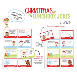 Christmas Lunchbox Jokes for Kids Instant Download Printable Lunchbox ...