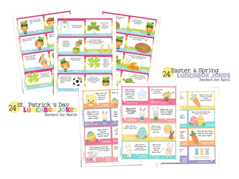 Lunchbox Joke Cards, 232 School Lunch Notes Funny Jokes for Kids ...