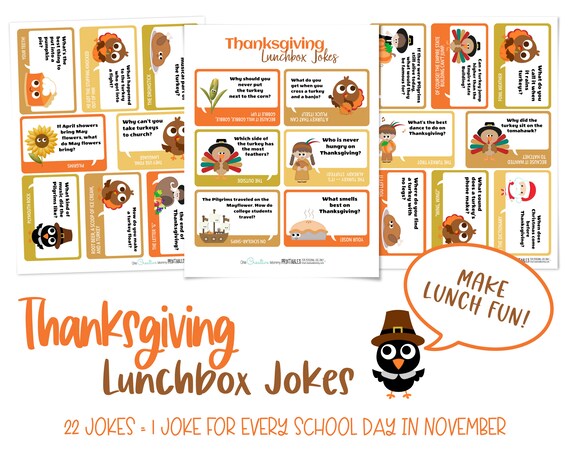 Thanksgiving Lunchbox Jokes - Etsy