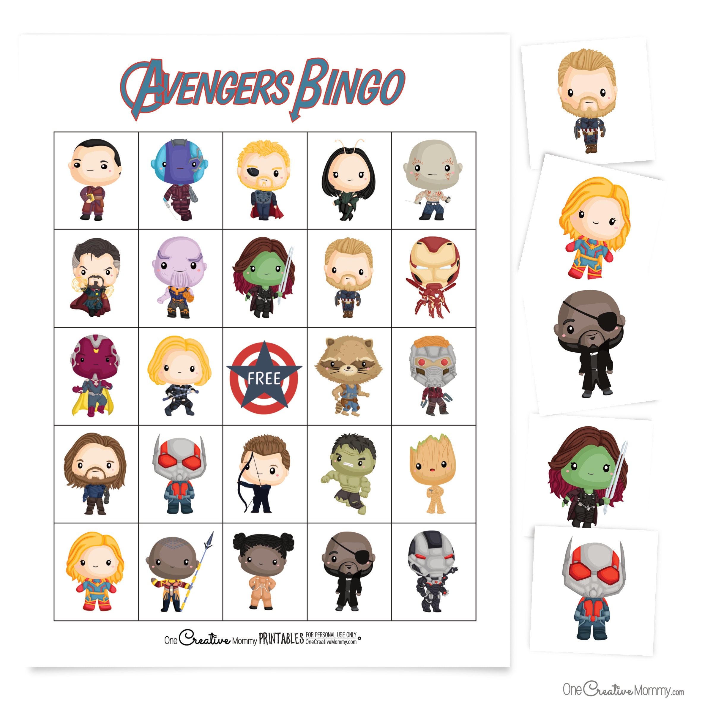 Avengers Bingo | Etsy
