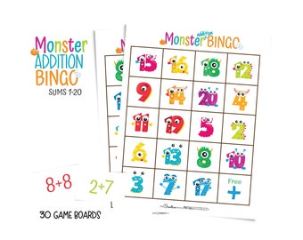 Monster Addition Bingo