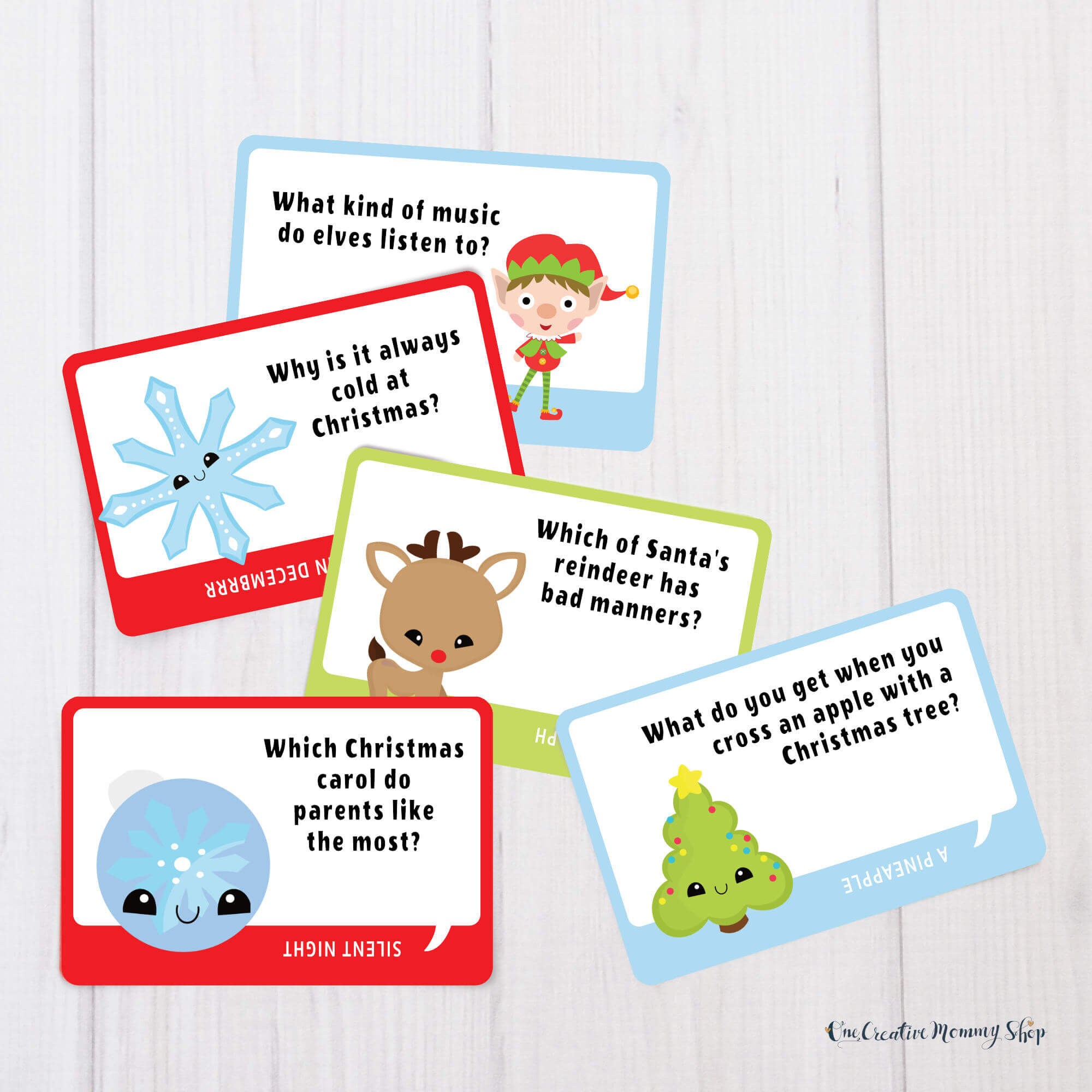 Christmas Lunchbox Jokes for Kids Instant Download Printable Lunchbox Ideas Santa Claus Jokes