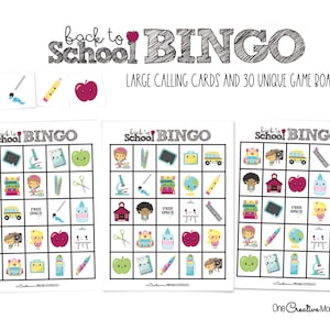 Back to School Bingo Game