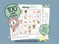Christmas Nativity bingo game for 100 players; printable game boards for large groups; Christian Sunday School game for kids; Cute gift idea