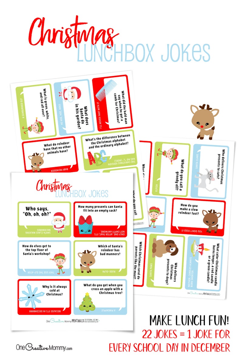 Christmas Lunchbox Jokes for Kids Etsy