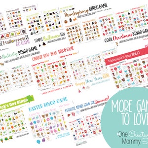 Tiny images of more bingo games available from OneCreativeMommyShop