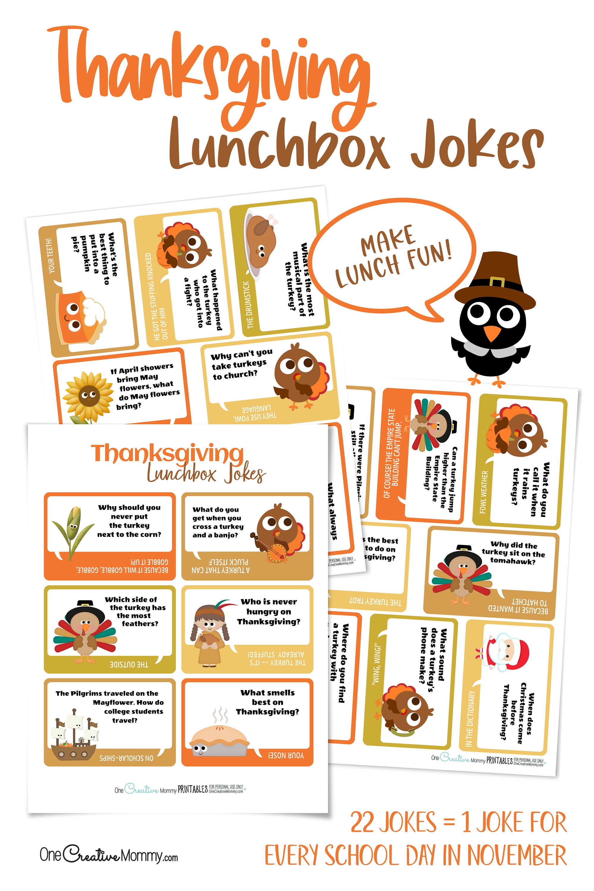 Thanksgiving Lunchbox Jokes - Etsy