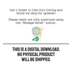 An image of Poseidon holding his trident above text that reads: This is a digital download. No physical product will be shipped. Do not forget to like this listing and follow my shop for updates! Please reach out with questions.