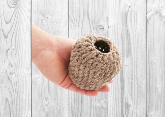 Mouse Gerbil B Chipmunk Small Round Crochet House Hut for Hamster Small Animal Pet Cage Accessory from Natural Linen
