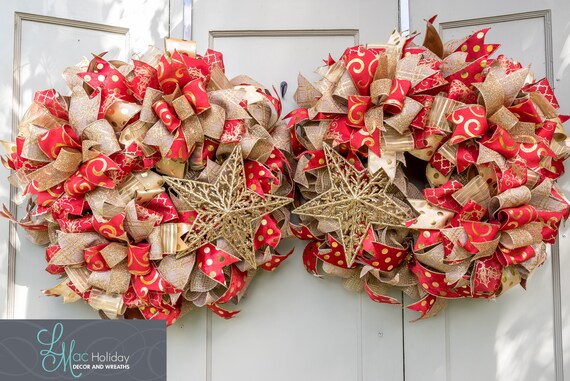 Double Door Christmas Wreaths Double Door Wreaths Christmas Star Door Decor Christmas Door Wreath Christmas Wreath Christmas Decor