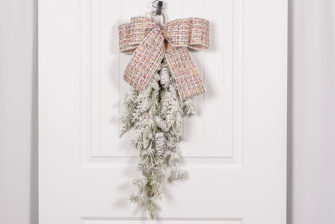 Winter Front Door Swag Front Door Winter Door Swags Candy Etsy