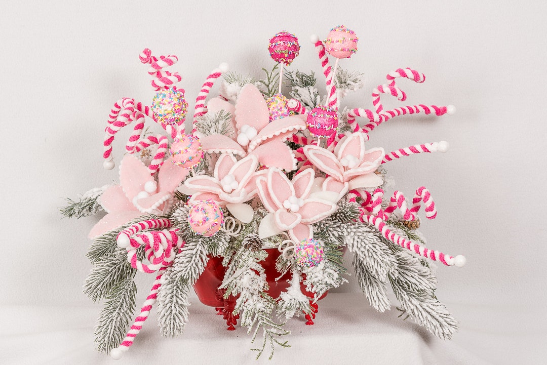Pink Candy Christmas Themed Christmas Centerpiece Perfect for Etsy