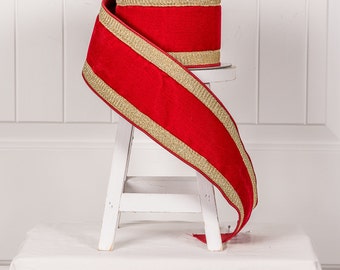 Farrisilk Red Velvet Pleated Boarders 4" Ribbon