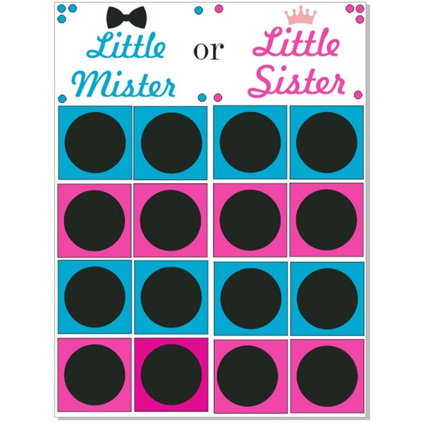 Gender Reveal Poster Board Game Kit (Little Mister or Little Sister)