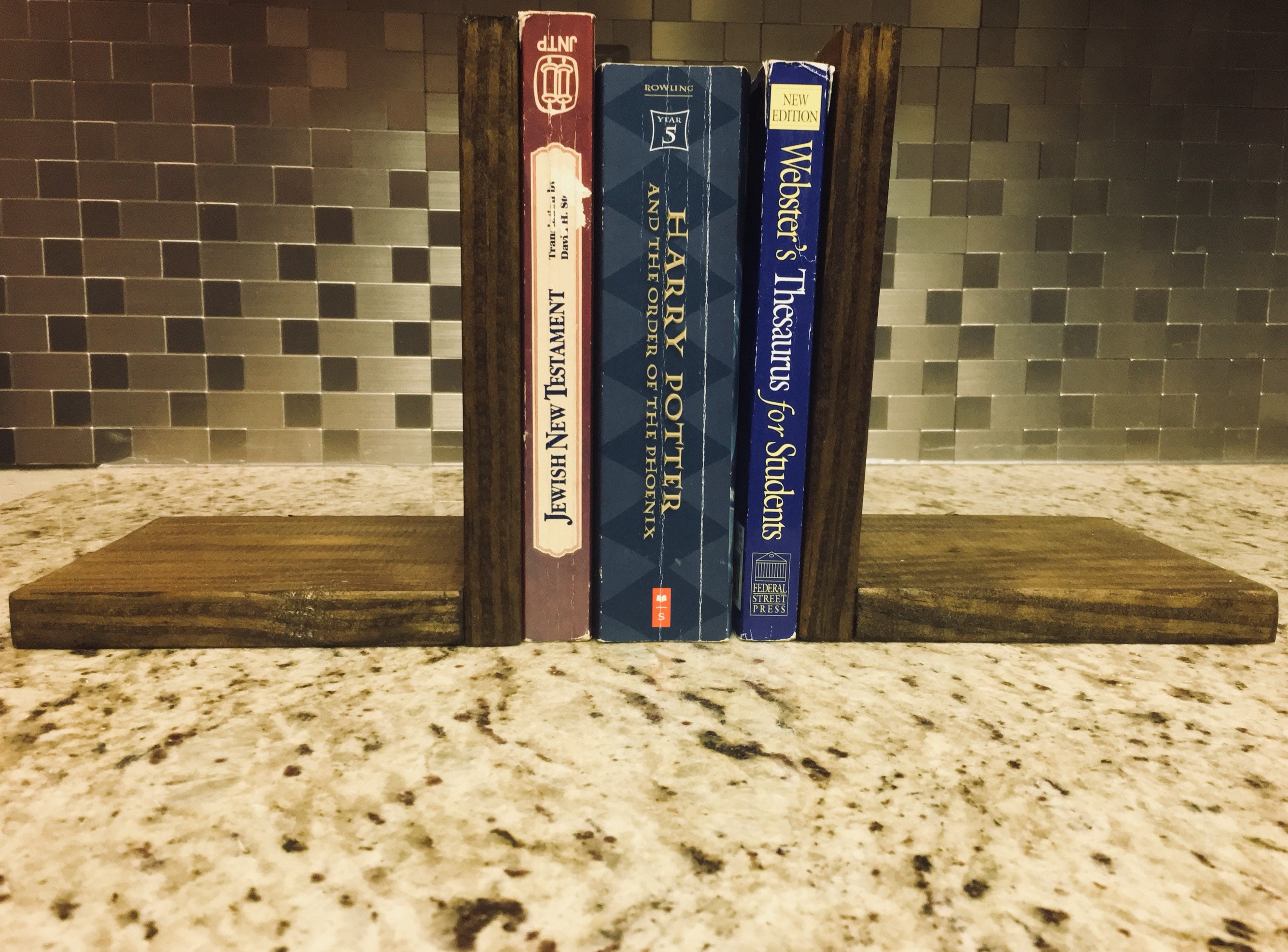 Rustic Bookend/Farmhouse Bookend/Wood Stained Bookend/Vintage Etsy