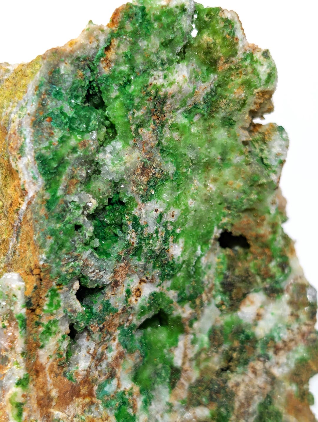 Conichalcite With Fluorite and Quartz Crystal,high Grade, Large Rare ...