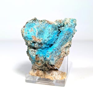 Sällsynt Devilline mineralprov, turkos blågrön kristall, Lavrion Grekland